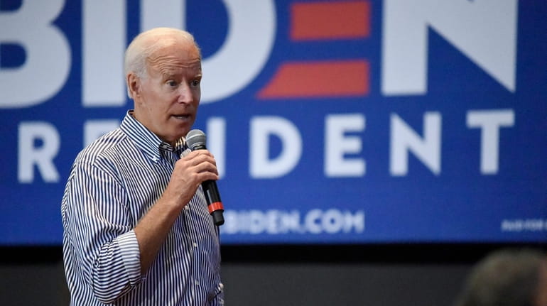 Former Vice President Joe Biden speaks on Wednesday at a...
