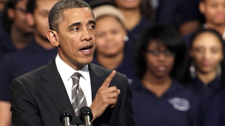 President Barack Obama speaks about strengthening the economy for the...