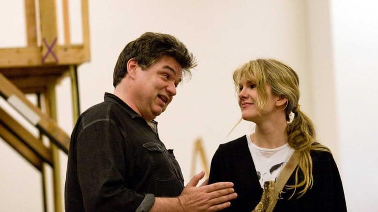 Oliver Platt and Lily Rabe rehearse for the Shakespeare in...