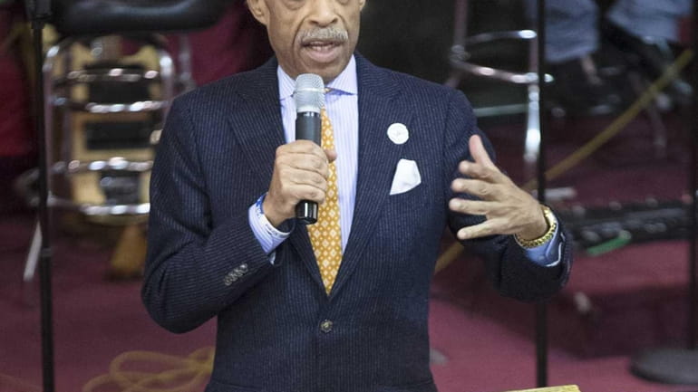 The Rev. Al Sharpton speaks during services Sunday, March 16,...