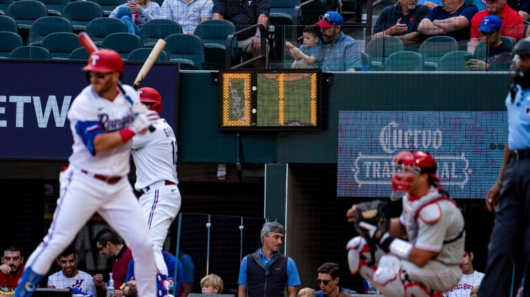 Texas Rangers' Josh Jung (6) gets set in the batter's...