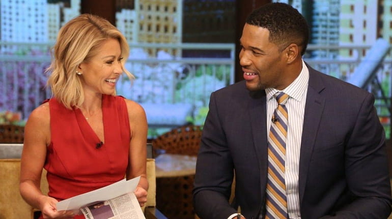 Kelly Ripa and Michael Strahan on "LIVE! With Kelly and...
