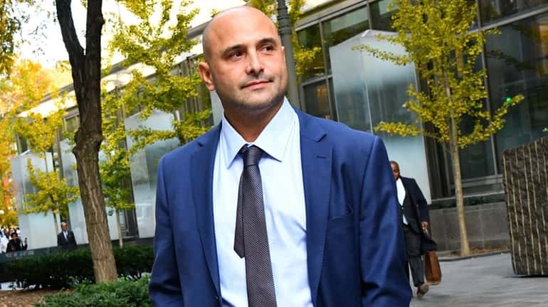 Craig Carton leaves federal court in Manhattan after his guilty verdict in November...