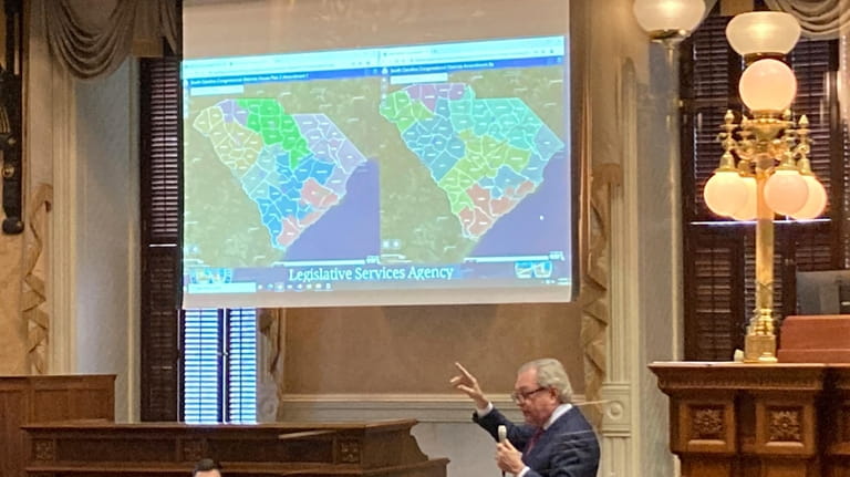 Sen. Dick Harpootlian, D-S.C., compares his proposed map of House...