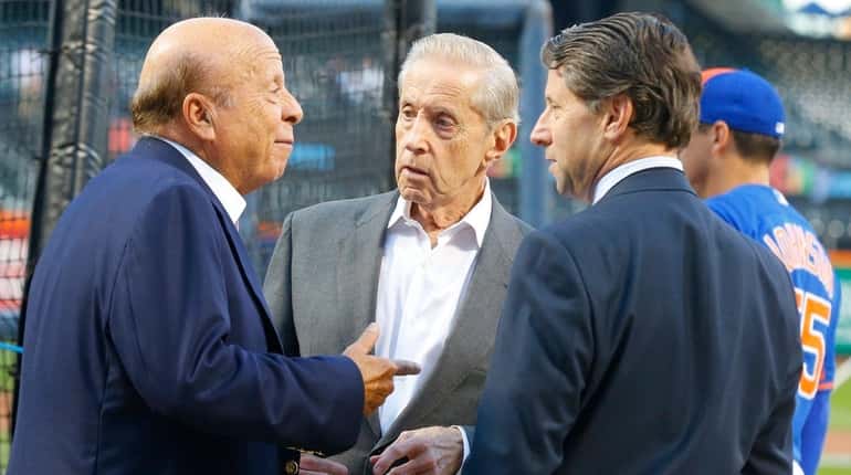 New York Mets team owners, from left, Saul Katz, Fred...