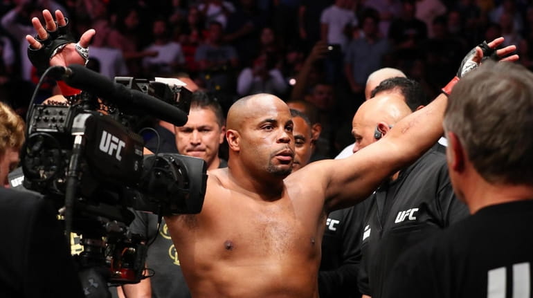 Daniel Cormier enters the ring to fight Stipe Miocic for the...