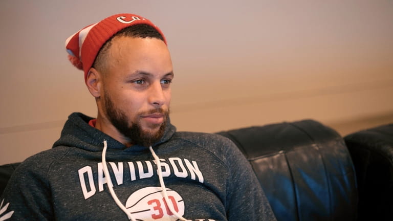 This image released by Apple TV+ shows Stephen Curry in...