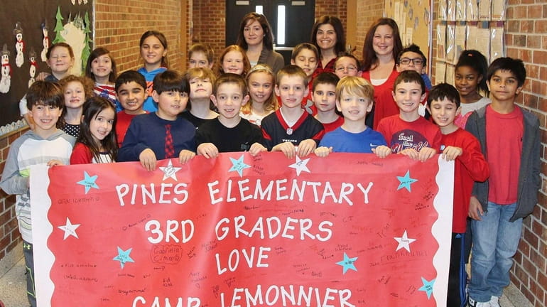 In Hauppauge, third-graders at Pines Elementary School sent 100 care...