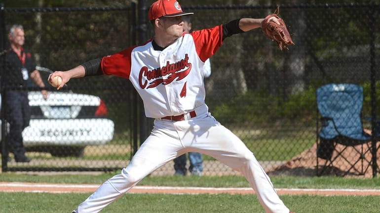 Connetquot's James Higgins pitched five strong innings. (May 18, 2012)