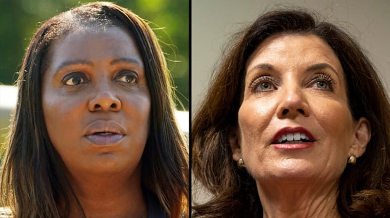 New York Attorney General Letitia James and Gov. Kathy Hochul are...
