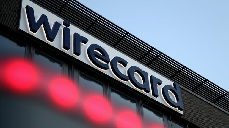 The logo of payment company Wirecard is pictured at the...