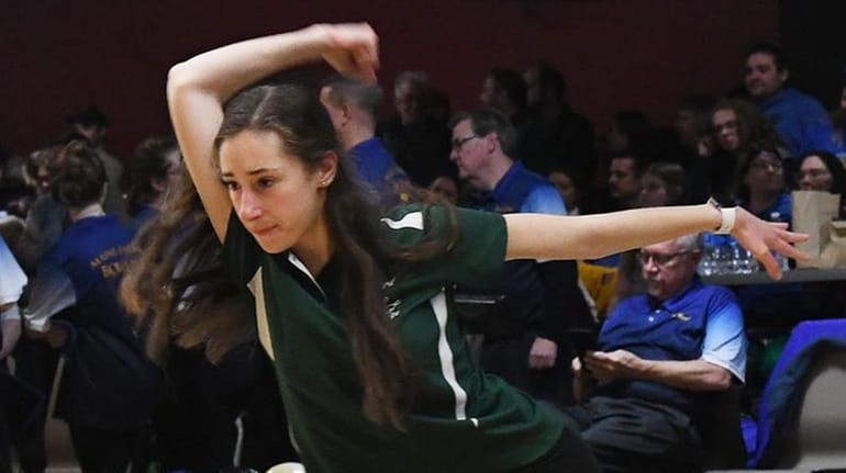 Seaford's Ava Caruso bowls during the NYSPHSAA Bowling Championships at...