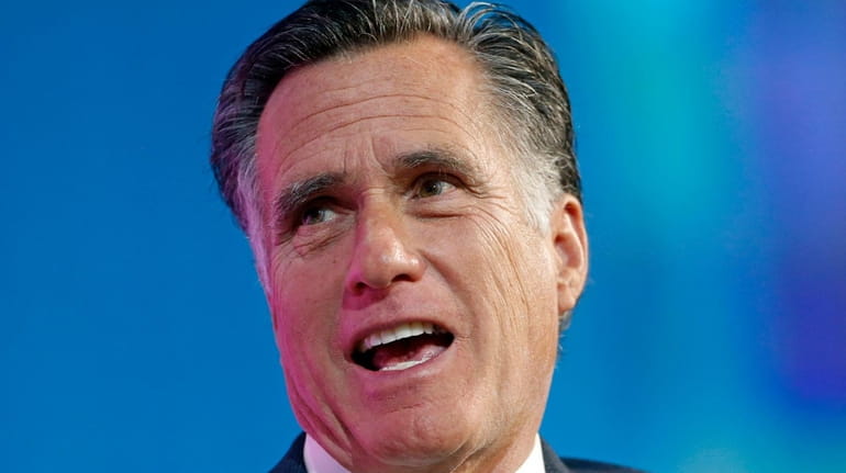 Former Republican presidential candidate Mitt Romney speaks at the Silicon...