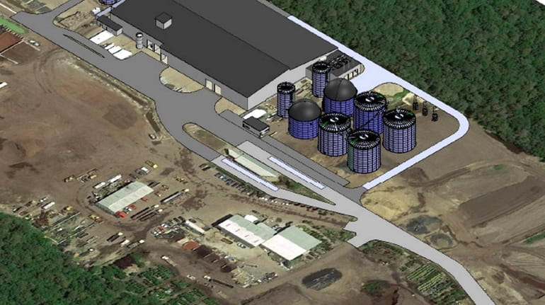 A rendering of the proposed facility at Long Island Compost. 