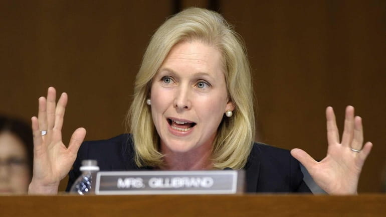 Senate Armed Services Committee member Sen. Kirsten Gillibrand, D-N.Y. asks...
