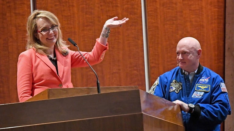 Former Rep. Gabby Giffords (D-Ariz.) and her husband retired astronaut...