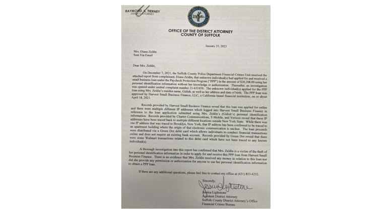 The letter from the Suffolk district attorney's office saying Lee...