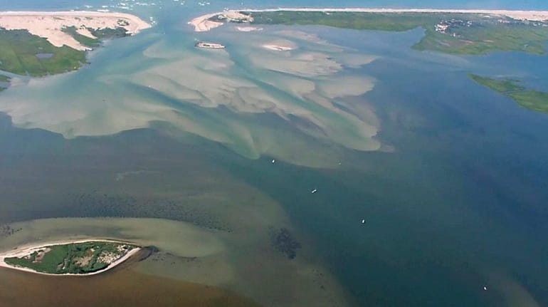 This aerial photograph from Stony Brook University marine science professor...