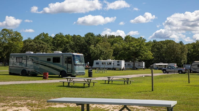 The campground at Cathedral Pines County Park, which also offers...