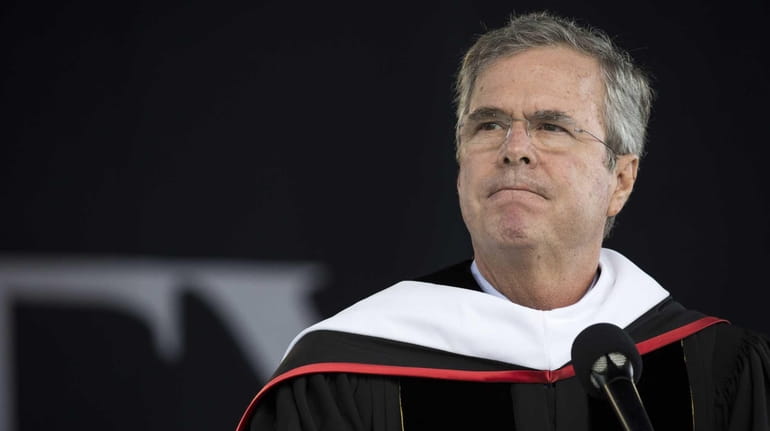 Presidential hopeful and former Florida governor Jeb Bush delivers the...