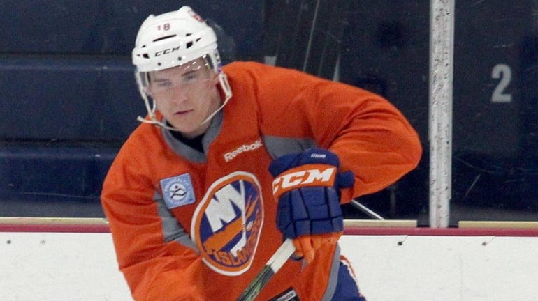 The Islanders' Ryan Strome skates during practice at IceWorks on...
