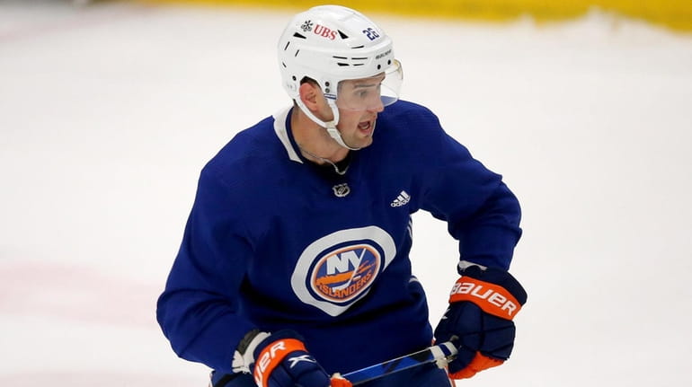 Islanders right wing Oliver Wahlstrom during training camp at the Northwell...
