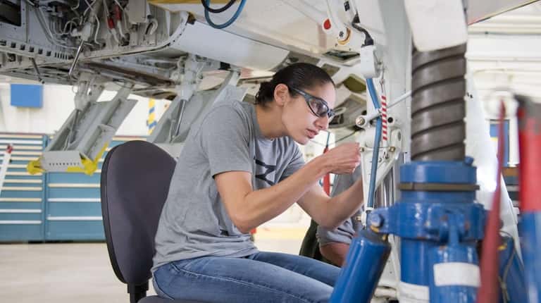 NASA astronaut candidate Jasmin Moghbeli during T-38 engine maintenance training at...
