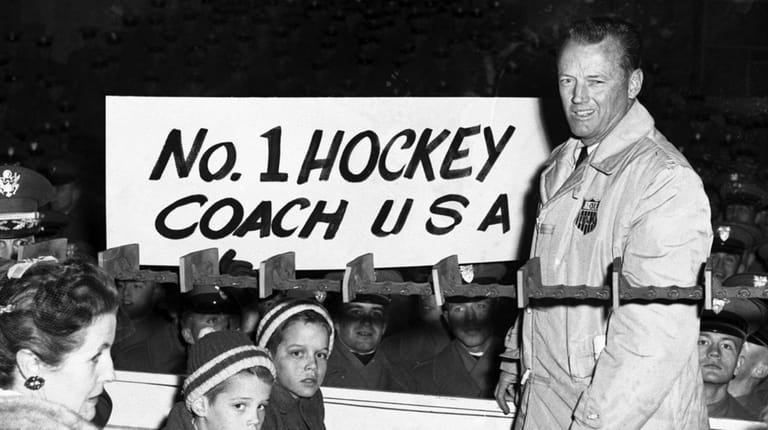 U.S. Olympic Hockey coach Jack Riley is welcomed back to...