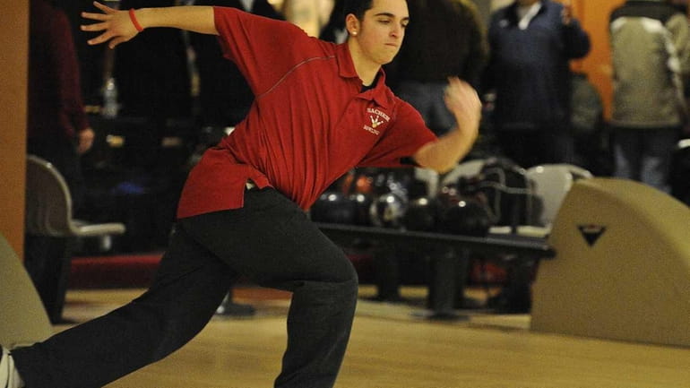 In this file photo, Sachem East boys bowling team member...