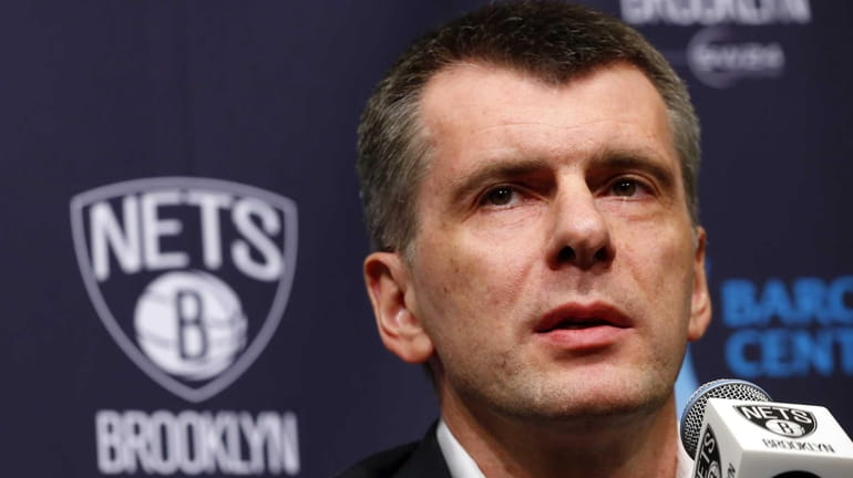 Brooklyn Nets owner Mikhail Prokhorov on April 8, 2015, at...