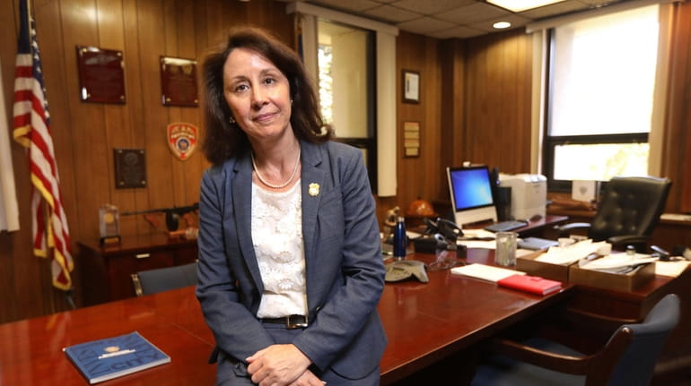 Suffolk County Police Commissioner Geraldine Hart in her office at...