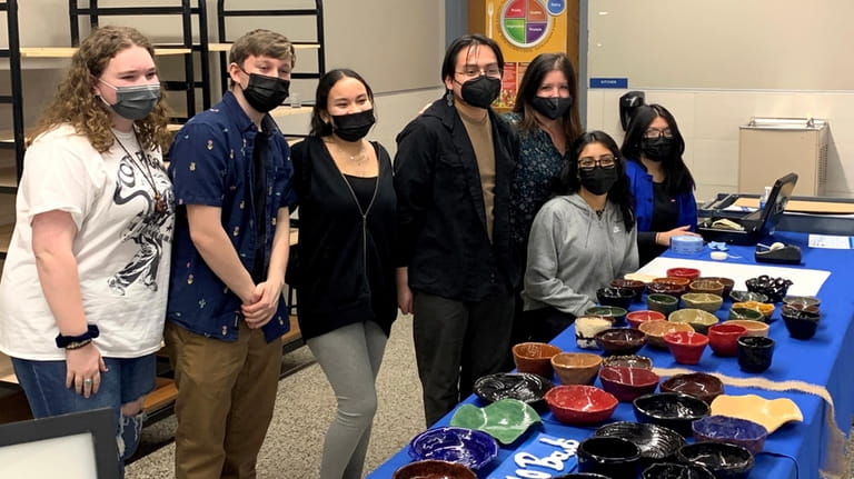 Riverhead High School hosted “Empty Bowls,” a fundraiser in which...