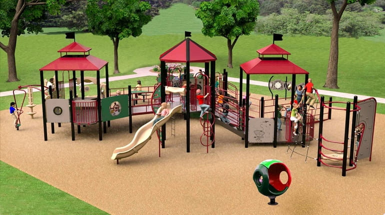 An artist's rendering shows the proposed inclusive playground that will...