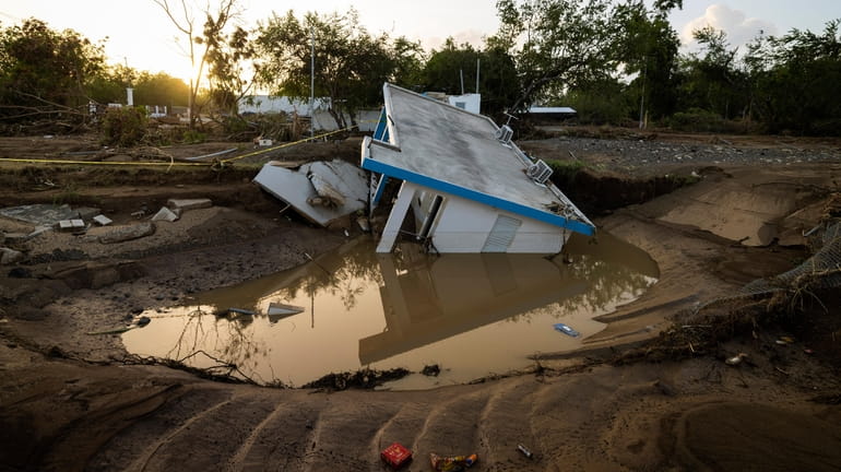 A house that was washed away by Hurricane Fiona at...