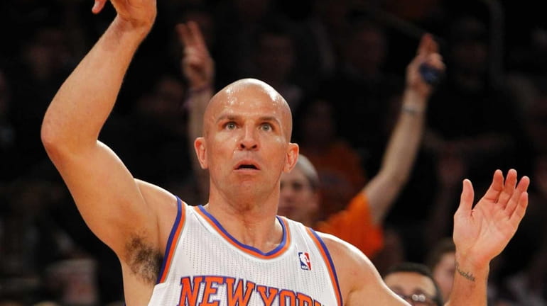 Jason Kidd watches his shot during a game against the...