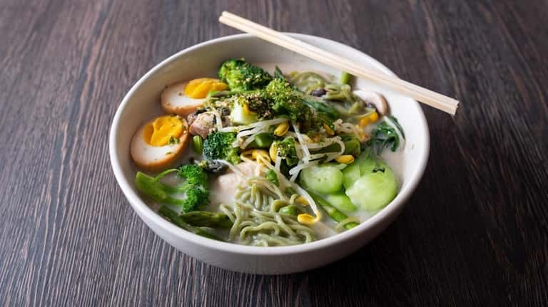 Kale noodles with vegetable mushroom ramen at Sherry Blossom in...