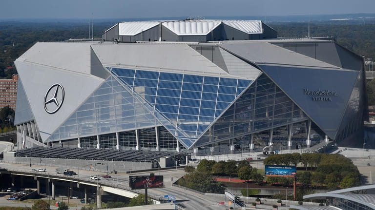 Mercedes-Benz stadium is seen, Wednesday, Oct. 4, 2017, in Atlanta....