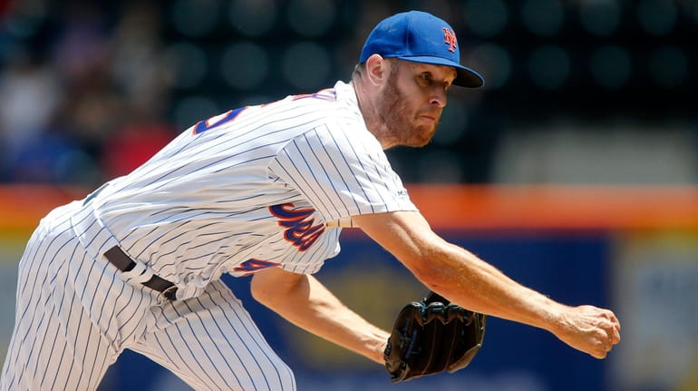 Zack Wheeler of the Mets pitches during the first inning against the...