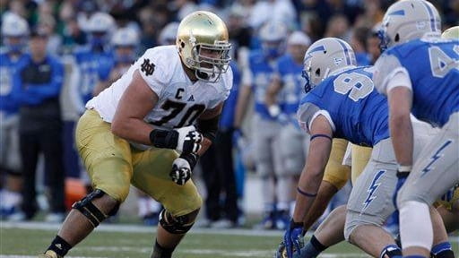 Zack Martin played offensive tackle for Notre Dame.