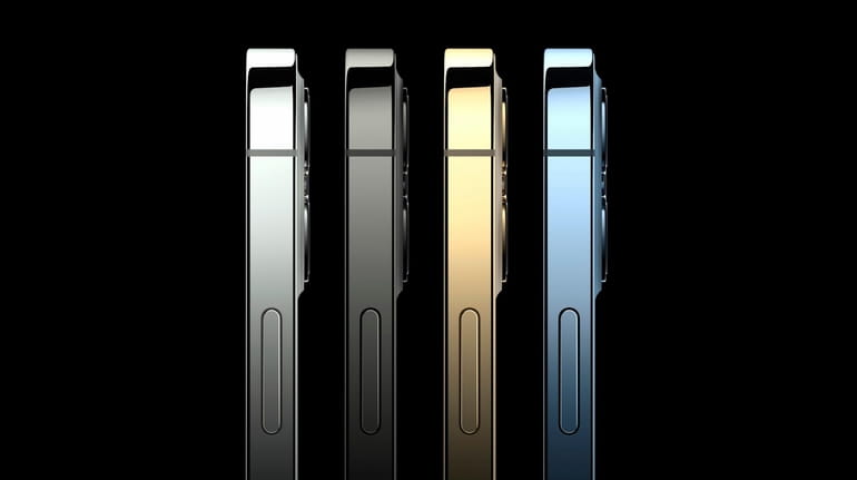 This image provided by Apple shows the new iPhone 12...