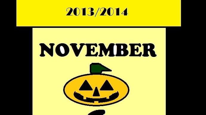 This calendar marks the celebration of Halloween in November (by...