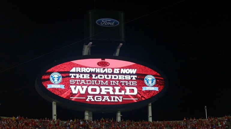 Fans at Arrowhead Stadium break the Guinness World Record for...