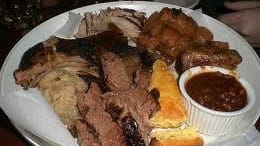 "Ultimate barbecue platter" is served at at Mara's Homemade in...