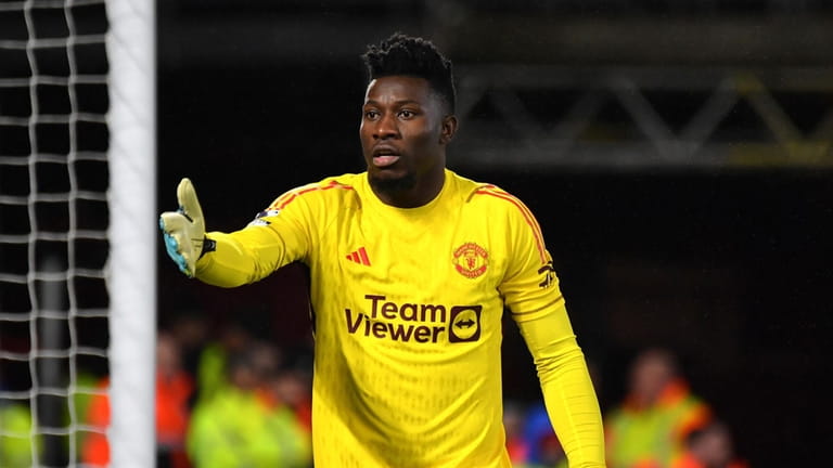 Manchester United's goalkeeper Andre Onana during the English Premier League...