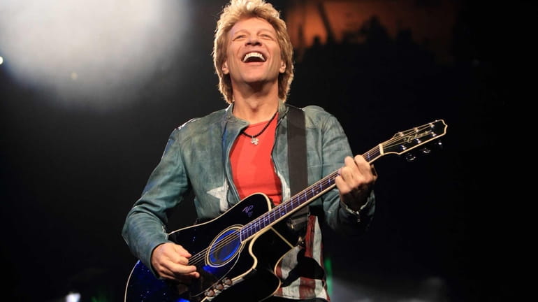 Jon Bon Jovi performs in concert with his band Bon...