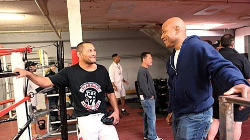 Dan Henderson and LL Cool J on the set of...