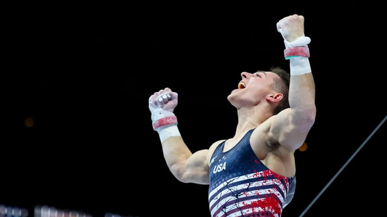 United States' Paul Juda reacts as he competes on the...