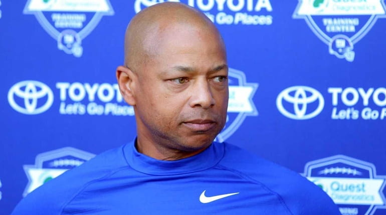 New York Giants general manager Jerry Reese speaks to the...