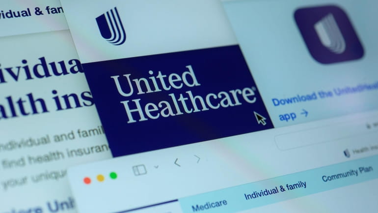 Pages from the United Healthcare website are displayed on a...