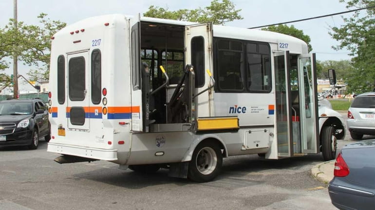An Able-Ride bus transports a patient from a medical facilty...